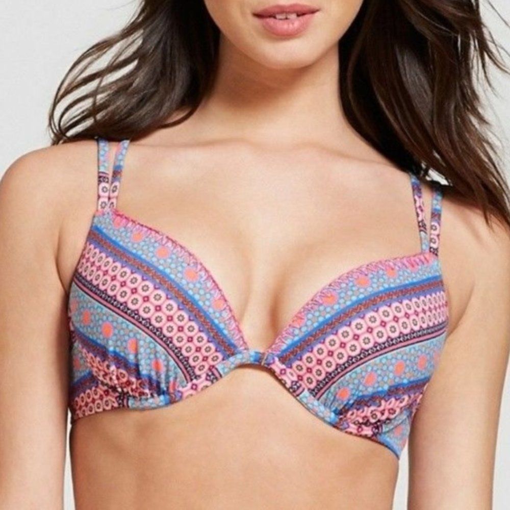 Shade & Pink Strappy Back Bikini Top